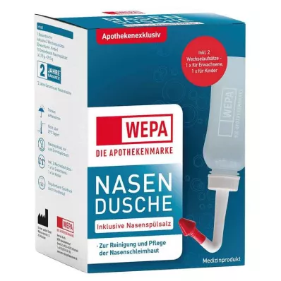 Wepa Nasenspülkanne mit 10x2,95 g Nasenspülsalz, 1 P
