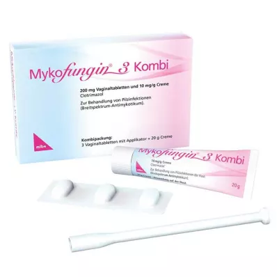 Mykofungin 3 Kombi 200 mg Vaginaltabletten + 10 mg / g Creme, 1 P Mykofungin 3 Kombi 200 mg Vaginaltabletten + 10 mg / g Creme, 1 P
