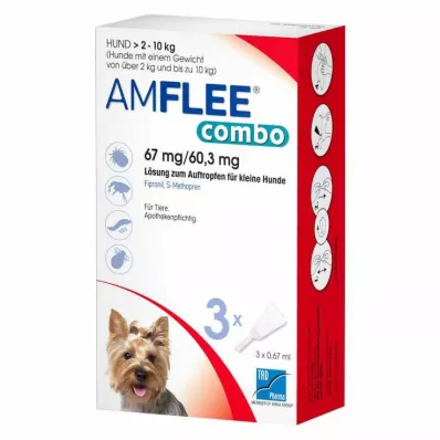 Amflee combo 67/60,3 mg Lösung zum Auftropfen für Hunde 2-10 kg, 3 St
