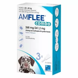 AMFLEE combo 268/241,2mg Lsg.z.Auf.f.Hunde 20-40kg, 3 St