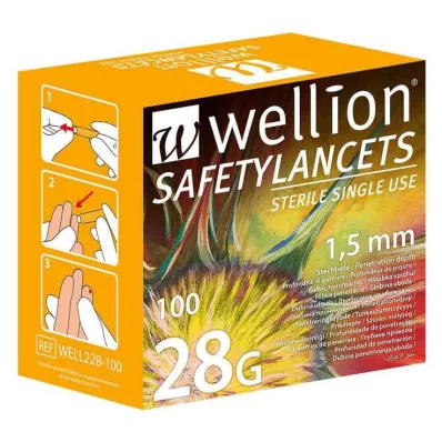 WELLION Safetylancets 28 G Sicherheitseinmallanz., 100 St WELLION Safetylancets 28 G Sicherheitseinmallanz., 100 St