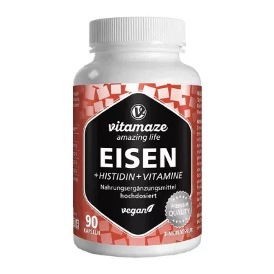 Eisen 20 mg + Histidin + Vitamine C / B9 / B12 Kapseln, 90 St