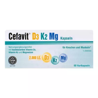 CEFAVIT D3 K2 Mg 2.000 I.E. Hartkapseln, 60 St