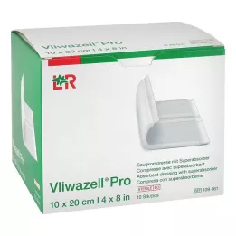 VLIWAZELL Pro superabsorb.Kompr.steril 10x20 cm, 10 St