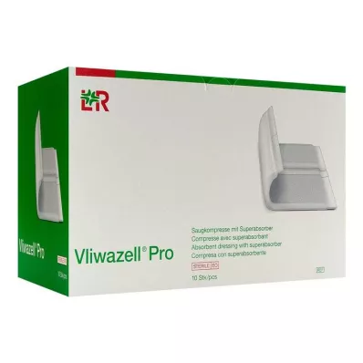 Vliwazell Pro superabsorb.Kompresse steril 20x40 cm, 10 St