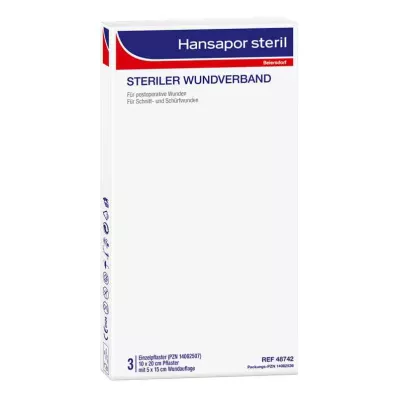 HANSAPOR steril Wundverband 10x20 cm, 3 St