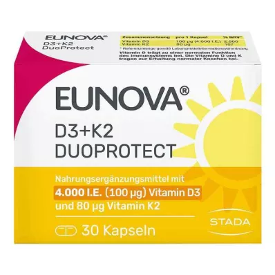 Eunova Duoprotect D3 + K2 4000 I.E. / 80 µg Kapseln, 30 St