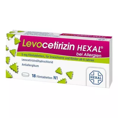 Levocetirizin Hexal bei Allergien 5 mg Filmtabletten , 18 St