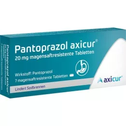 PANTOPRAZOL axicur 20 mg magensaftres.Tabletten, 7 St