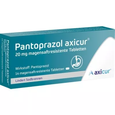 PANTOPRAZOL axicur 20 mg magensaftres.Tabletten, 14 St