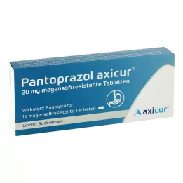 PANTOPRAZOL axicur 20 mg magensaftres.Tabletten, 14 St