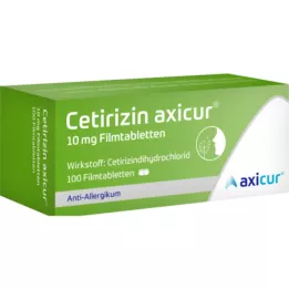 CETIRIZIN axicur 10 mg Filmtabletten, 100 St
