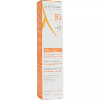 A-DERMA PROTECT SPF 50+ unsichtbares Fluid, 40 ml