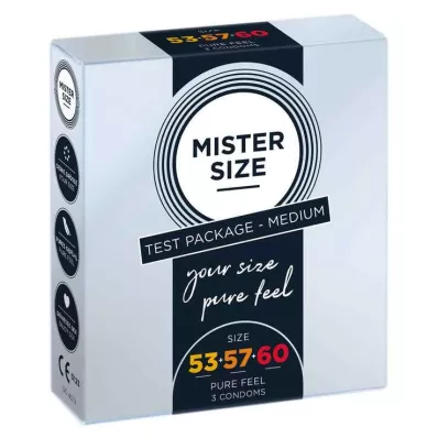 MISTER SIZE Probierpackung 53-57-60 Kondome, 3 St