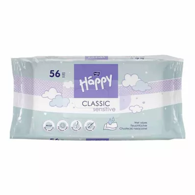 Bella Happy Feuchttücher Sensitive mit Klickverschl., 56 St