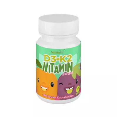 Vitamin D3 + K2 Kinder Kautabletten vegan, 120 St