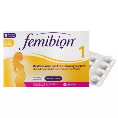 Femibion 1 Kinderwunsch + Frühschwangerschaft ohne Jod Tabletten 8-Wochen Packung , 60 St Femibion 1 Kinderwunsch + Frühschwangerschaft ohne Jod Tabletten 8-Wochen Packung , 60 St