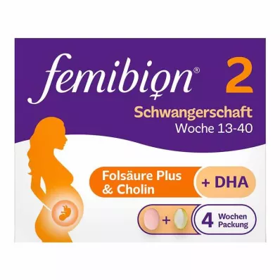 Femibion 2 Schwangerschaft in der 4-Wochen-Packung mit je 28 Tabletten und Kapseln, 2X28 St