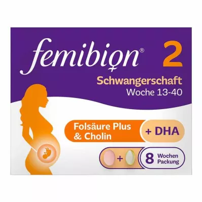 Femibion 2 Schwangerschaft in der 8-Wochen-Packung mit je 56 Tabletten und Kapseln, 2X56 St Femibion 2 Schwangerschaft in der 8-Wochen-Packung mit je 56 Tabletten und Kapseln, 2X56 St