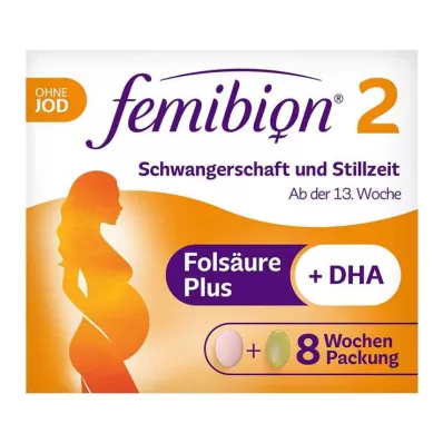 Femibion 2 Schwangerschaft + Stillzeit ohne Jod - 8-Wochen-Packung mit 60 Tabl. u. 60Kapseln, 2X60 St