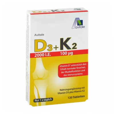 Vitamin D3 + K2 2000 I.E. Tabletten, 120 St