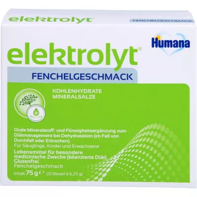 HUMANA Elektrolyt Fenchel Pulver Faltschachtel, 75 g