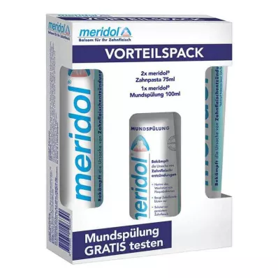 MERIDOL Zahnpasta Vorteilspack+100 ml Spülung, 2X75 ml