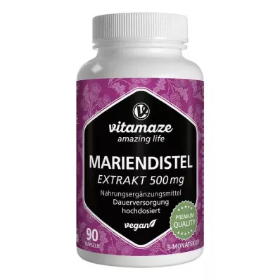 Mariendistel 500 mg Extrakt hochdosiert vegan Kapseln , 90 St Mariendistel 500 mg Extrakt hochdosiert vegan Kapseln , 90 St