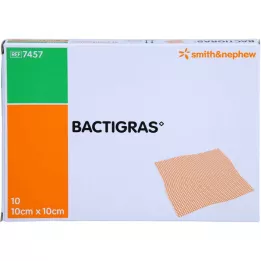 BACTIGRAS antiseptische Paraffingaze 10x10 cm, 10 St
