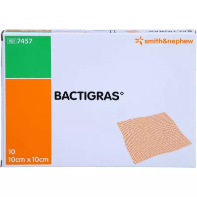 BACTIGRAS antiseptische Paraffingaze 10x10 cm, 10 St