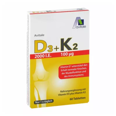 Vitamin D3+K2 2000 I.E., 60 St