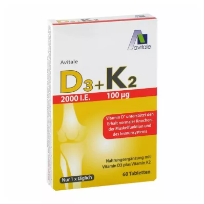 Vitamin D3 + K2 2000 I.E. Tabletten, 60 St Vitamin D3 + K2 2000 I.E. Tabletten, 60 St