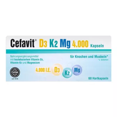 Cefavit D3 K2 Mg 4.000 I.E. Hartkapseln, 60 St