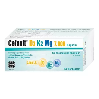 Cefavit D3 K2 Mg 7.000 I.E. Hartkapseln, 100 St Cefavit D3 K2 Mg 7.000 I.E. Hartkapseln, 100 St