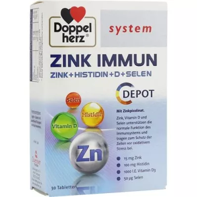 DOPPELHERZ Zink Immun Depot system Tabletten, 30 St