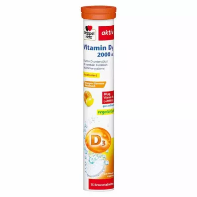 Doppelherz Vitamin D3 2000 I.E. Brausetabletten, 15 St Doppelherz Vitamin D3 2000 I.E. Brausetabletten, 15 St