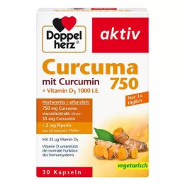 DOPPELHERZ Curcuma 750 Kapseln, 30 St