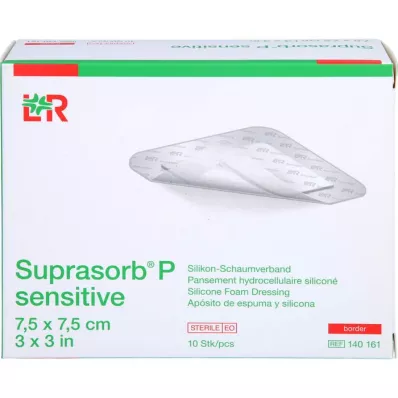 SUPRASORB P sensitive PU-Schaumv.border 7,5x7,5cm, 10 St