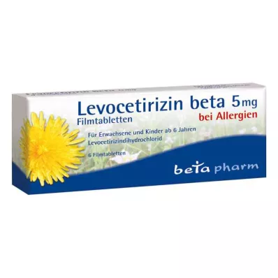 Levocetirizin beta 5 mg Filmtabletten (6 stk) Levocetirizin beta 5 mg Filmtabletten (6 stk)