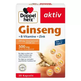 DOPPELHERZ Ginseng 250+B-Vitamine+Zink Kapseln, 30 St