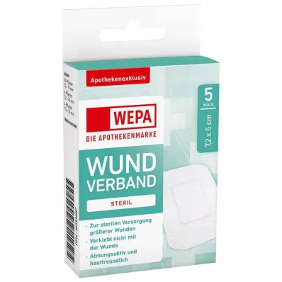 Wepa Wundverband 7,2x5 cm steril, 5 St