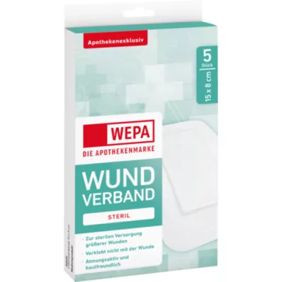 WEPA Wundverband 8x15 cm steril, 5 St