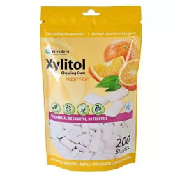 MIRADENT Xylitol Chewing Gum fresh fruit Refill, 200 St