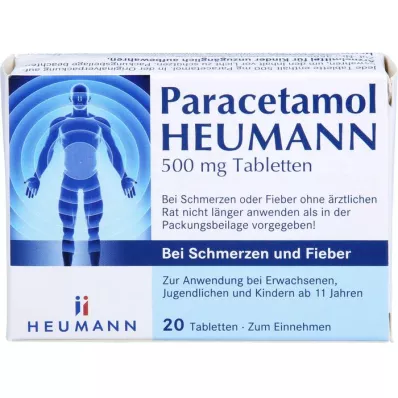 PARACETAMOL HEUMANN 500mg Tab.b.Schmerzen u.Fieber, 20 St