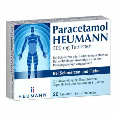 Paracetamol HEUMANN 500 mg Tabletten bei Schmerzen und Fieber, 20 St