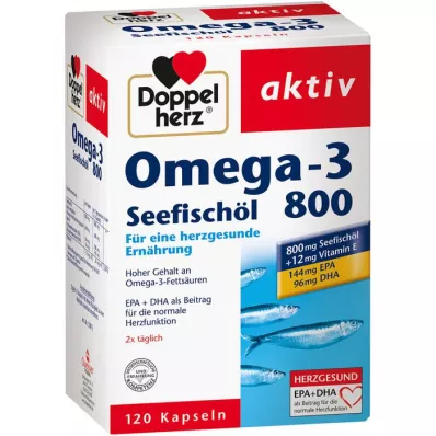 DOPPELHERZ Omega-3 Seefischöl 800 aktiv Kapseln, 120 St