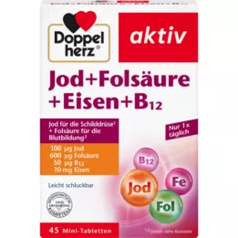 DOPPELHERZ Jod+Folsäure+Eisen+B12 Tabletten, 45 St