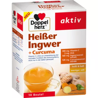 DOPPELHERZ heißer Ingwer+Curcuma Beutel, 10 St