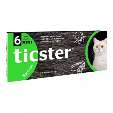 Ticster Plus Spot-on Lösung zum Auftropfen für Katzen bis 4kg (6x0.4 ml)