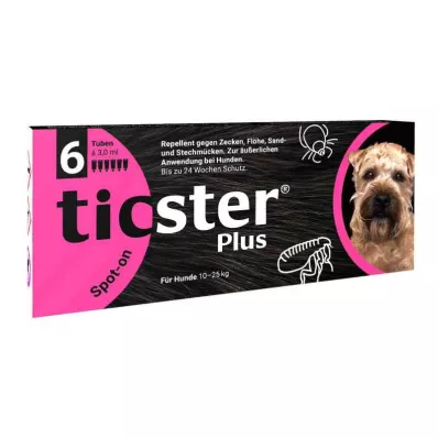 Ticster Plus Spot-on Lösung zum Auftropfen für Hunde 10-25kg (6x3 ml)